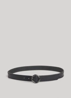 ROUND BUCKLE LEATHER BELT