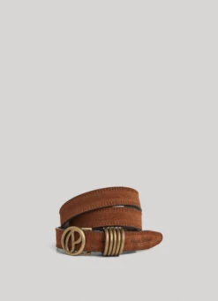 CIRCULAR LOGO SUEDE BELT