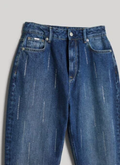 ULTRA HIGH WAIST TAPER FIT SPARKLE JEANS -Winter Clothes Store PL204601 000 02 FL