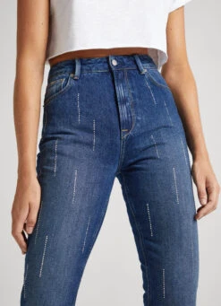 ULTRA HIGH WAIST TAPER FIT SPARKLE JEANS -Winter Clothes Store PL204601 000 03 MO