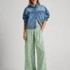 FLORAL PALAZZO TROUSERS -Winter Clothes Store PL211644 0AA 01 MO