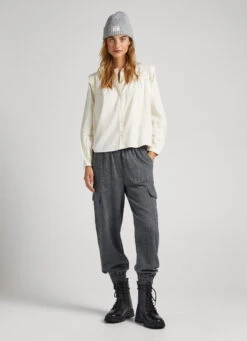 HERRINGBONE CARGO TROUSERS
