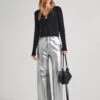 LEATHER SILVER TROUSERS -Winter Clothes Store PL211694 934 01 MO