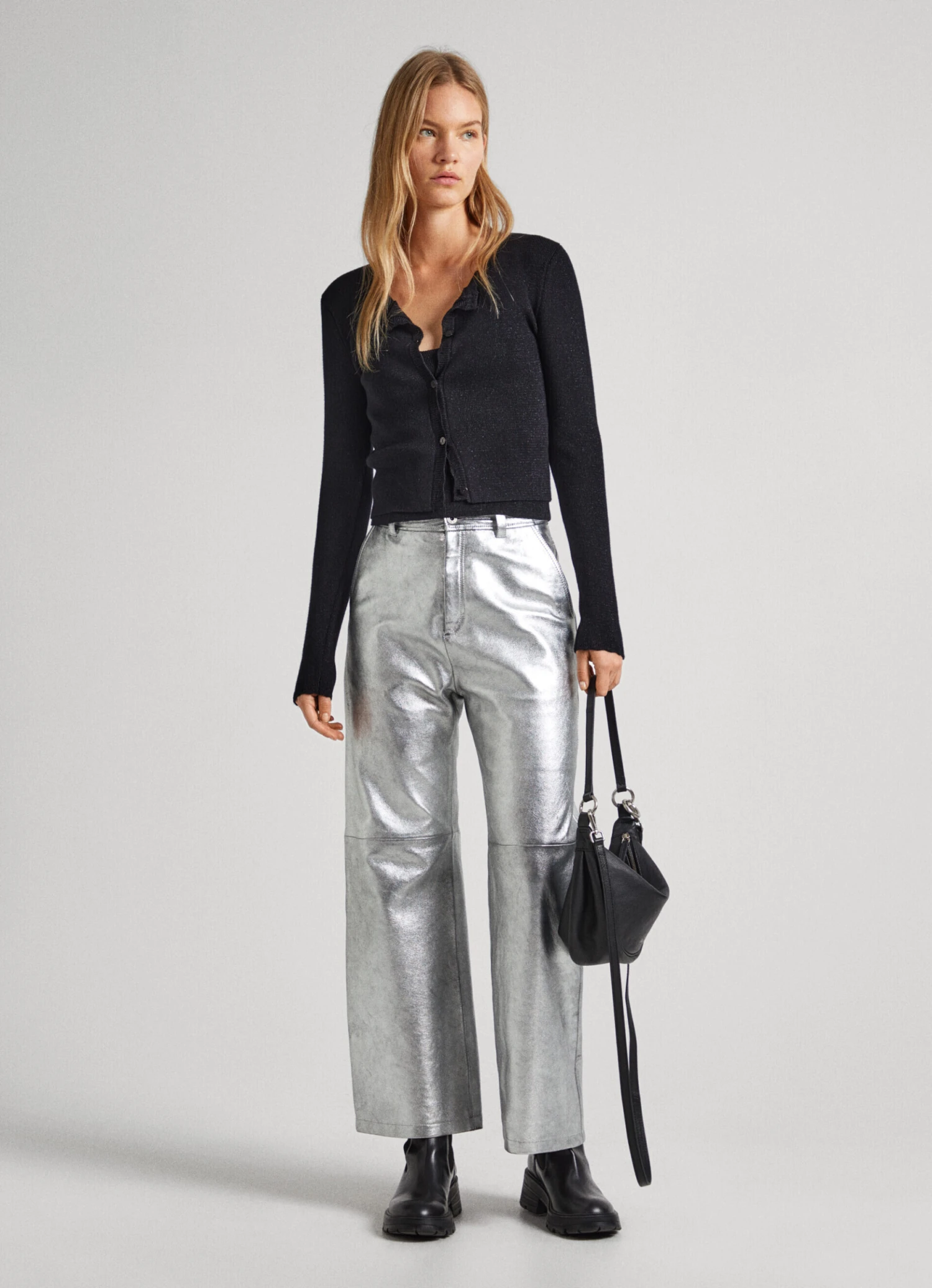 LEATHER SILVER TROUSERS 3 LEATHER SILVER TROUSERS