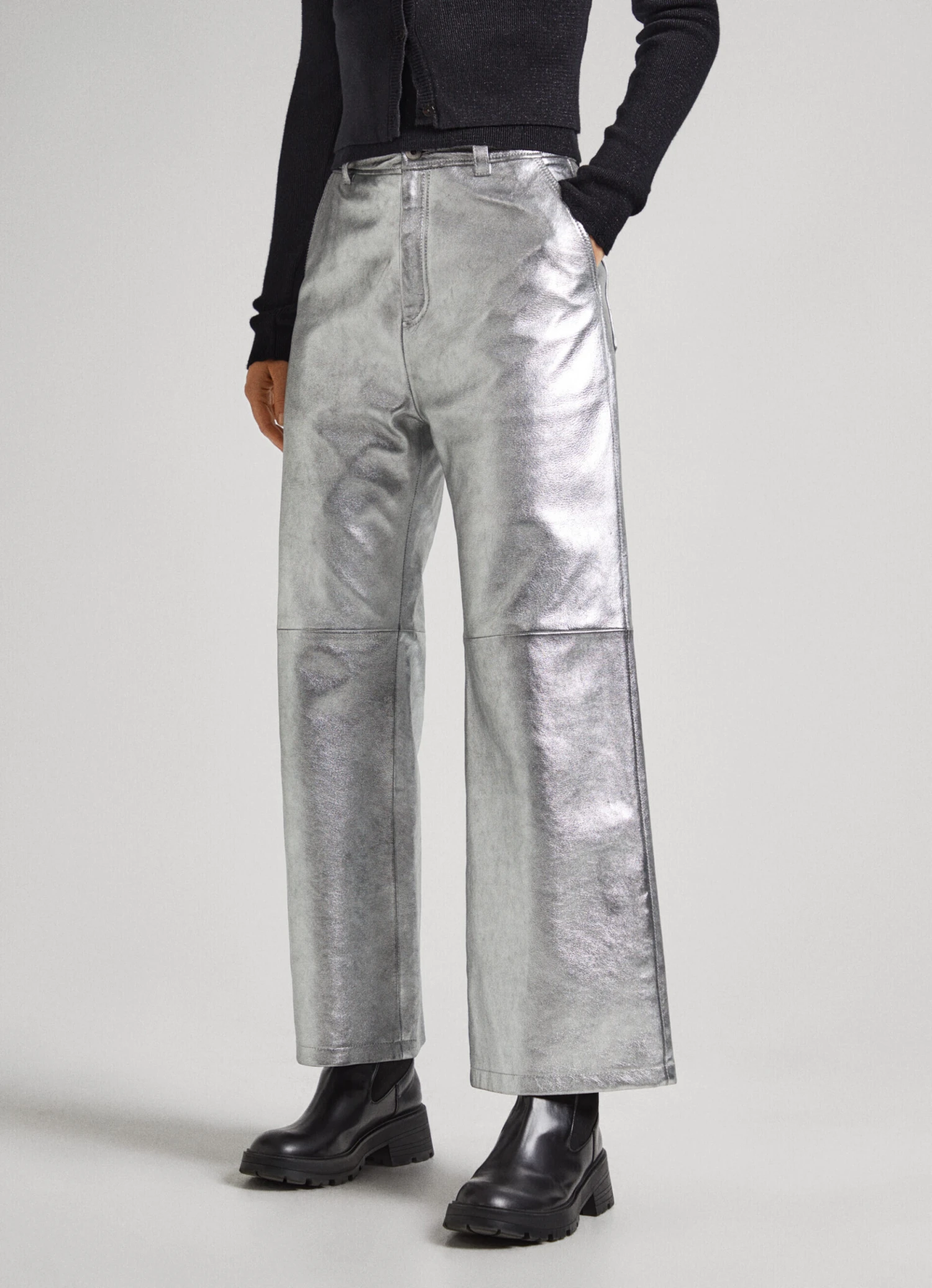 LEATHER SILVER TROUSERS 4 LEATHER SILVER TROUSERS - Image 2