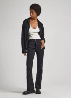 FLARE FIT ELASTIC TROUSERS