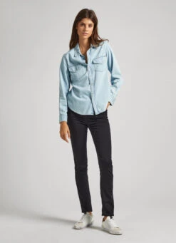 STRAIGHT FIT ELASTIC TROUSERS