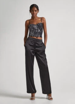 SATIN PALAZZO TROUSERS