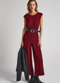 LONG JUMPSUIT IN CREPE FABRIC -Winter Clothes Store PL230464 299 01 MO