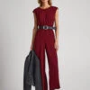 LONG JUMPSUIT IN CREPE FABRIC