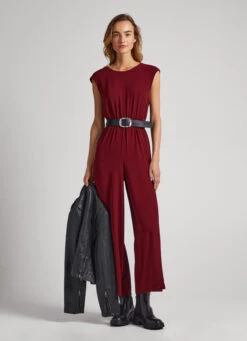 LONG JUMPSUIT IN CREPE FABRIC