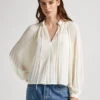 PLEATED CHIFFON BLOUSE -Winter Clothes Store PL304337 808 01 MO