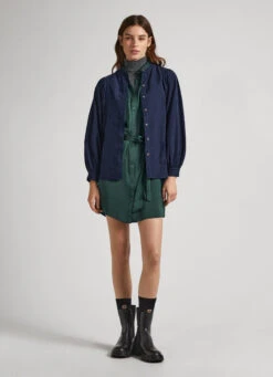 MANDARIN COLLAR CORDUROY BLOUSE 9 MANDARIN COLLAR CORDUROY BLOUSE -Winter Clothes Store PL304370 594 02 MO