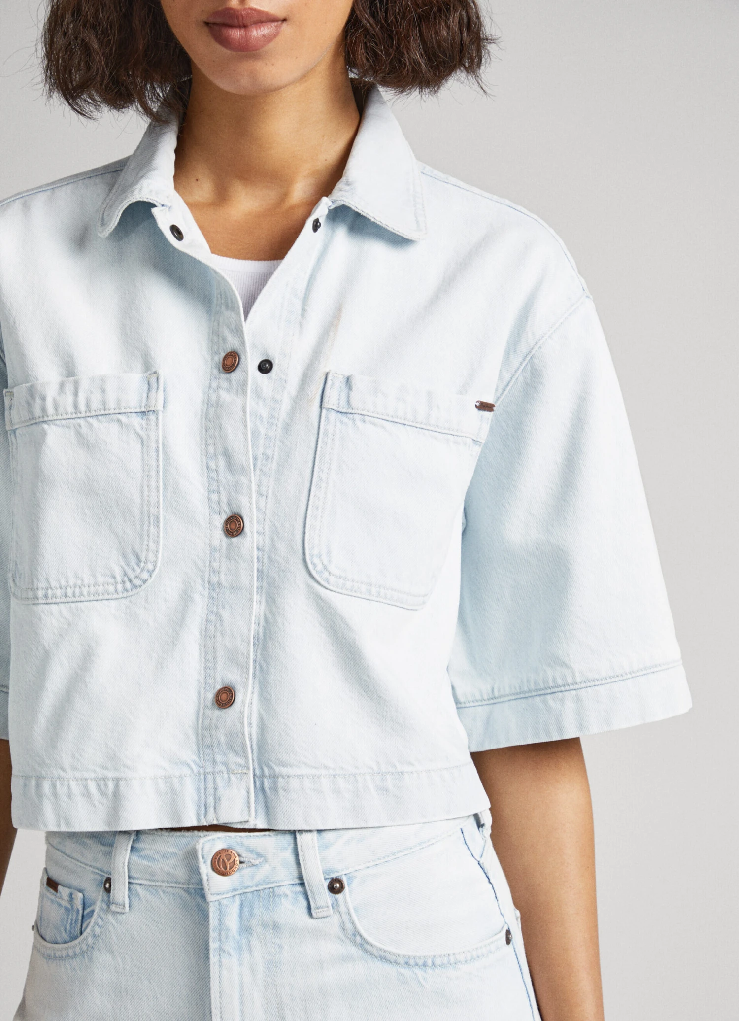 SHORT SLEEVE DENIM SHIRT 5 SHORT SLEEVE DENIM SHIRT - Image 3