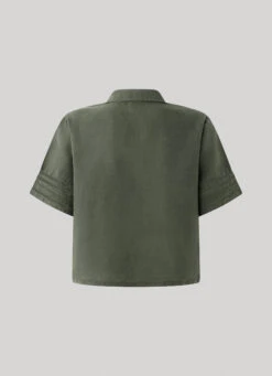 SHORT SLEEVE SHIRT WITH OPENWORK DETAILS -Winter Clothes Store PL304604 728 02 FL