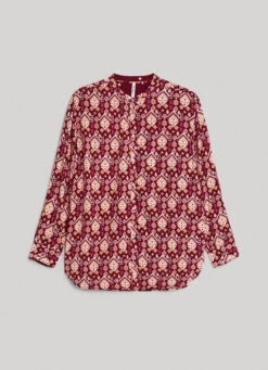 LONG GEOMETRIC PRINT BLOUSE -Winter Clothes Store PL304615 0AA 01 FL