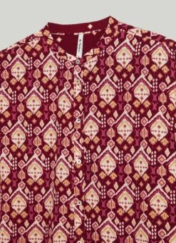 LONG GEOMETRIC PRINT BLOUSE -Winter Clothes Store PL304615 0AA 02 FL