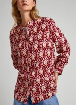 LONG GEOMETRIC PRINT BLOUSE -Winter Clothes Store PL304615 0AA 03 MO