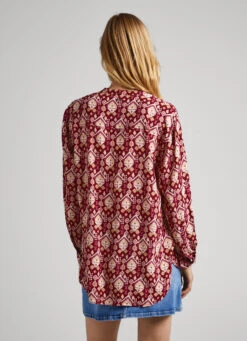 LONG GEOMETRIC PRINT BLOUSE -Winter Clothes Store PL304615 0AA 05 MO