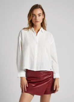 STRIPED COTTON DOBBY SHIRT