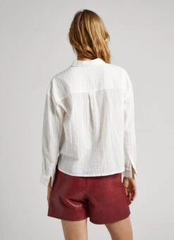 STRIPED COTTON DOBBY SHIRT -Winter Clothes Store PL304618 808 04 MO