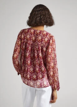 KEYHOLE NECKLINE BLOUSE -Winter Clothes Store PL304619 0AA 04 MO