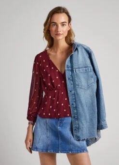 DOT PRINT BLOUSE -Winter Clothes Store PL304622 0AA 01 MO