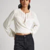 EYELET OPEN WEAVE BLOUSE