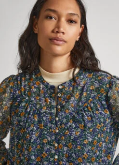 FLORAL PRINT CHIFFON BLOUSE -Winter Clothes Store PL304672 0AA 03 MO