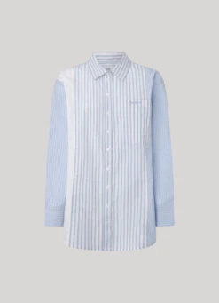 LONG STRIPED POPLIN SHIRT -Winter Clothes Store PL304675 0AA 01 FL