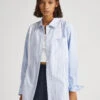 LONG STRIPED POPLIN SHIRT