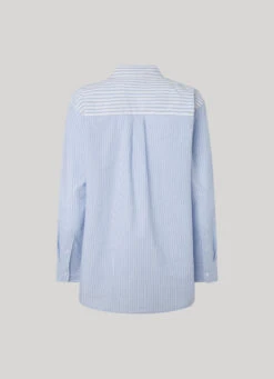 LONG STRIPED POPLIN SHIRT -Winter Clothes Store PL304675 0AA 02 FL