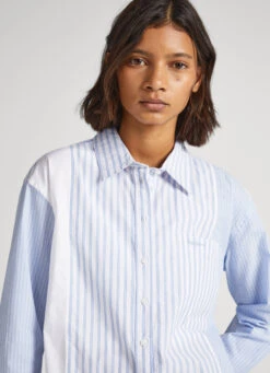 LONG STRIPED POPLIN SHIRT -Winter Clothes Store PL304675 0AA 03 MO