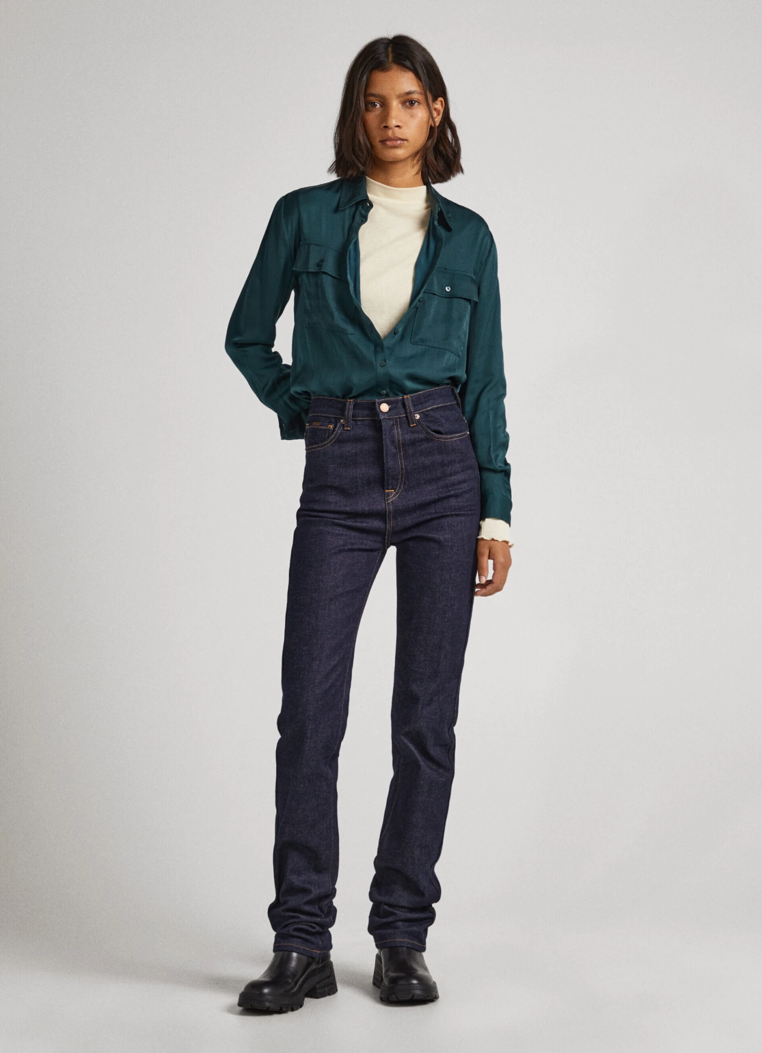 REGULAR FIT SATIN SHIRT 4 REGULAR FIT SATIN SHIRT - Image 2