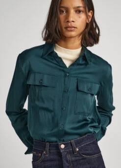 REGULAR FIT SATIN SHIRT 11 REGULAR FIT SATIN SHIRT -Winter Clothes Store PL304676 692 03 MO