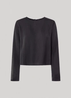 CROPPED FIT SATIN BLOUSE -Winter Clothes Store PL304693 999 01 FL