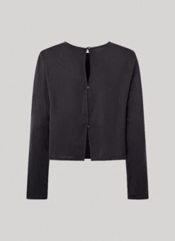 CROPPED FIT SATIN BLOUSE -Winter Clothes Store PL304693 999 02 FL