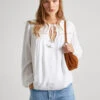 FLUID BLOUSE WITH LACE DETAIL -Winter Clothes Store PL304717 800 01 MO