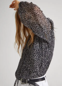 ANIMAL PRINT V NECKLINE BLOUSE -Winter Clothes Store PL304719 999 03 MO