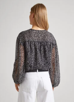 ANIMAL PRINT V NECKLINE BLOUSE -Winter Clothes Store PL304719 999 05 MO