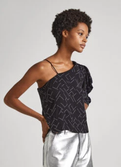 ASYMMETRIC BLOUSE WITH STRASS DETAILS