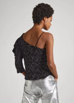 ASYMMETRIC BLOUSE WITH STRASS DETAILS -Winter Clothes Store PL304723 999 04 MO