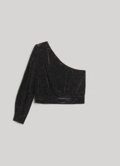 VELVET BLOUSE WITH SPARKLE DETAIL -Winter Clothes Store PL304733 999 03 FL