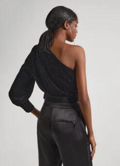 VELVET BLOUSE WITH SPARKLE DETAIL -Winter Clothes Store PL304733 999 05 MO