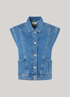 SLEEVELESS DENIM JACKET -Winter Clothes Store PL402220 000 01 FL