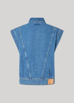 SLEEVELESS DENIM JACKET -Winter Clothes Store PL402220 000 02 FL