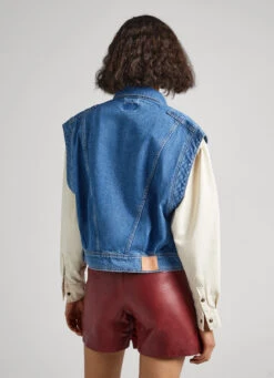 SLEEVELESS DENIM JACKET -Winter Clothes Store PL402220 000 04 MO