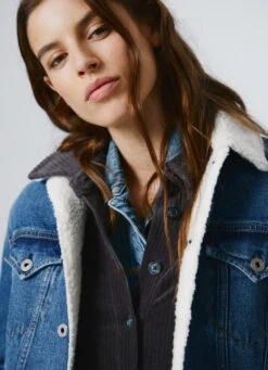 DENIM JACKET W/ SHEEPSKIN LINING
