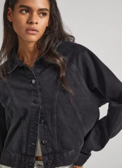 DENIM JACKET WITH SEAM DETAILS -Winter Clothes Store PL402248 000 03 MO