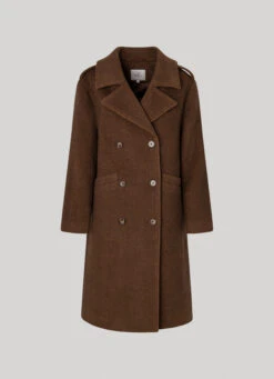 HERRINGBONE PRINT WOOL COAT -Winter Clothes Store PL402257 0AA 01 FL